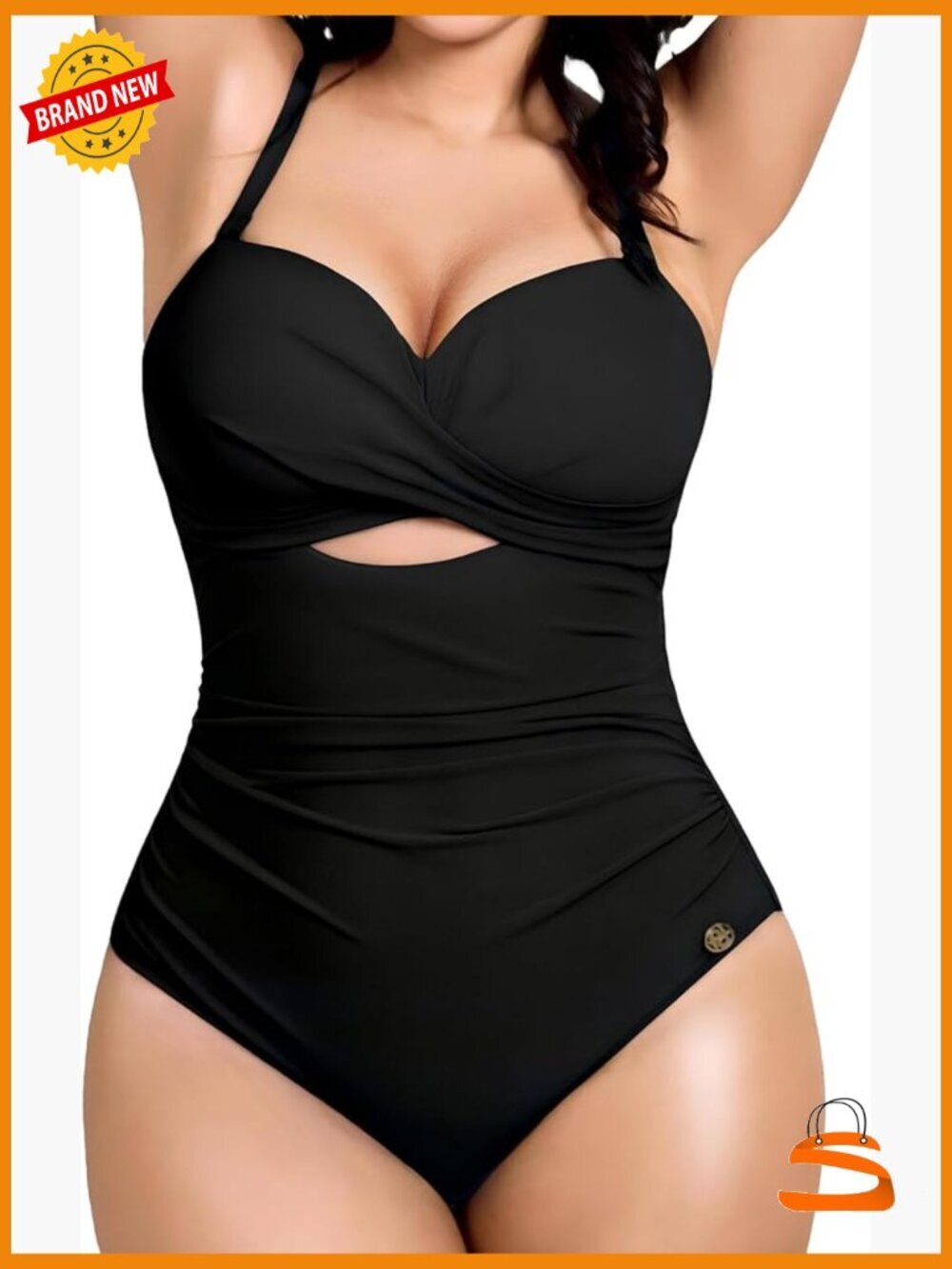 Tummy Control One Piece Swimsuit with Removable Straps